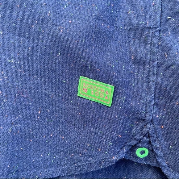 Scotch & Soda Men's Navy Neon Colors Button Down Shirt Size XXL - Picture 6 of 9
